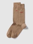 HUGO Socken mit Label-Detail im 2er-Pack in Camel, Größe 43-46