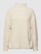 comma Casual Identity Strickpullover mit Stehkragen in Sand, Größe 36