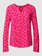 Montego Blusenshirt mit Allover-Muster in Fuchsia, Größe 34