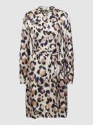 0039 Italy Knielanges Kleid aus Viskose mit Allover-Muster Modell 'Sed...