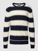 Tommy Hilfiger Strickpullover mit Blockstreifen in Marine, Größe L