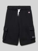 CHAMPION Sweatshorts mit Logo-Stitching in Black, Größe 116