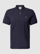 Gant Poloshirt mit Label-Stitching Modell 'SHIELD' in Marine, Größe L