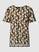 Marc Cain T-Shirt mit Allover-Muster in Mint, Größe 36
