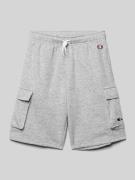 CHAMPION Sweatshorts mit Logo-Stitching in Mittelgrau Melange, Größe 1...