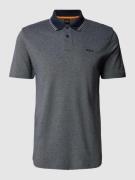 BOSS Orange Slim Fit Poloshirt mit Label-Print in Dunkelblau, Größe L