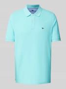 Fynch-Hatton Poloshirt mit Logo-Stitching in Aqua, Größe 3XL