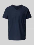 JOOP! Jeans T-Shirt mit V-Ausschnitt und Brusttasche in Marine Melange...