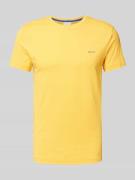 Gant T-Shirt mit Label-Stitching in DUNKEL GELB, Größe XXL