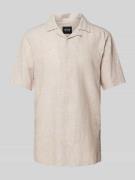 Only & Sons Slim Fit Leinenhemd mit 1/2-Arm Modell 'CAIDEN' in Beige, ...