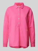 Frieda & Freddies Leinenbluse mit Label-Stitching in Pink, Größe 38