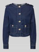 Emporio Armani Cropped Jeansjacke mit Knopfleiste in Jeansblau, Größe ...