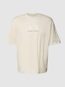 ARMANI EXCHANGE Comfort Fit T-Shirt mit Label-Print in Sand, Größe XXL