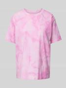 Jake*s Casual T-Shirt im Batik-Look in Pink, Größe S