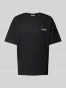 Jack & Jones T-Shirt mit Label-Print Modell 'TAORMINA' in Black, Größe...