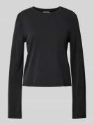 Jake*s Casual Longsleeve mit Rundhalsausschnitt in Black, Größe L