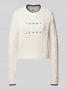 Tommy Jeans Strickpullover mit Zopfmuster Modell 'BUBBLE CABLE FLAG' i...