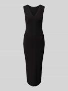 comma Strickkleid mit V-Ausschnitt in Black, Größe 34