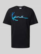 KARL KANI T-Shirt mit Label-Print Modell 'Water' in Black, Größe S