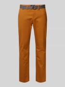 MCNEAL Slim Fit Chino mit Gürtel in Dunkelorange, Größe 52