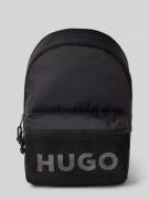 HUGO Rucksack mit Label-Print Modell 'HANS' in Black, Größe 1