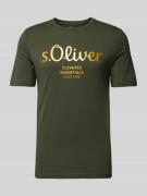 s.Oliver RED LABEL T-Shirt mit Rundhalsausschnitt in Khaki, Größe M