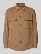 BOSS Hemdjacke mit Brusttaschen Modell 'Carper' in Beige, Größe 50