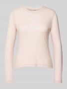 Jake*s Casual Longsleeve mit geripptem Rundhalsausschnitt in Hellrosa,...