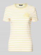 Lauren Ralph Lauren T-Shirt mit Logo-Stitching Modell 'ALLI' in GELB, ...