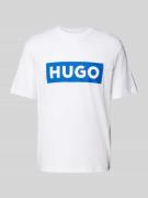 Hugo Blue T-Shirt mit Logo-Print Modell 'Nico' in Weiss, Größe S