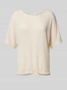 OPUS T-Shirt mit Strukturmuster Modell 'Saronji' in Taupe, Größe 40