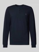 Christian Berg Men Longsleeve mit Logo-Stitching in Marine, Größe S