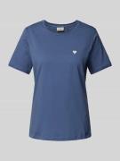 Fransa T-Shirt mit Motiv-Stitching Modell 'heart' in Blau, Größe XL