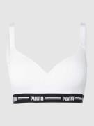 Puma Bralette mit Logo-Bund in Weiss, Größe L