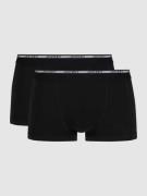 Jockey Trunks aus Baumwolle im 2er-Pack in Black, Größe L