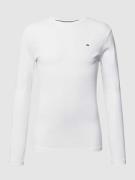 Tommy Jeans Slim Fit Longsleeve mit Rippenstruktur in Weiss, Größe L