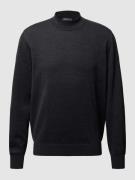 MAERZ Muenchen Pullover aus Merinowolle mit Stehkragen in Anthrazit Me...