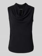 comma Tanktop mit Wasserfall-Ausschnitt in Black, Größe 42