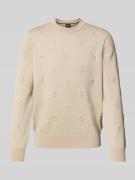 BOSS Strickpullover mit Rundhalsausschnitt Modell 'Bahelo' in Beige, G...