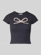 Review T-Shirt in Ripp-Optik in Dunkelblau, Größe S