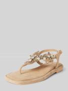 ALMA EN PENA Zehentrenner mit Ziersteinbesatz in Sand, Größe 38