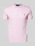 Polo Ralph Lauren Poloshirt mit Label-Stitching in Pink, Größe L