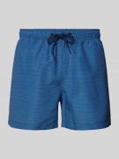 MCNEAL Badehose mit Allover-Muster in Metallic Blue, Größe S