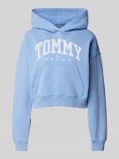 Tommy Jeans Cropped Hoodie mit Label-Print Modell 'VARSITY' in Ocean, ...