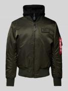 Alpha Industries Bomberjacke mit Stehkragen in Dunkelgruen, Größe L