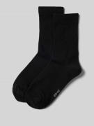 Snocks Socken mit elastischem Rippenbündchen im 2er-Pack in Black, Grö...