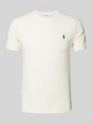 Polo Ralph Lauren T-Shirt mit Label-Stitching in Offwhite, Größe L