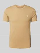 Polo Ralph Lauren T-Shirt mit Label-Stitching in Camel, Größe L