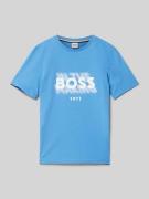 Boss T-Shirt mit Rundhalsausschnitt in Blau, Größe 140