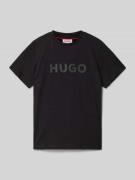 HUGO T-Shirt mit Rundhalsausschnitt in Black, Größe 140